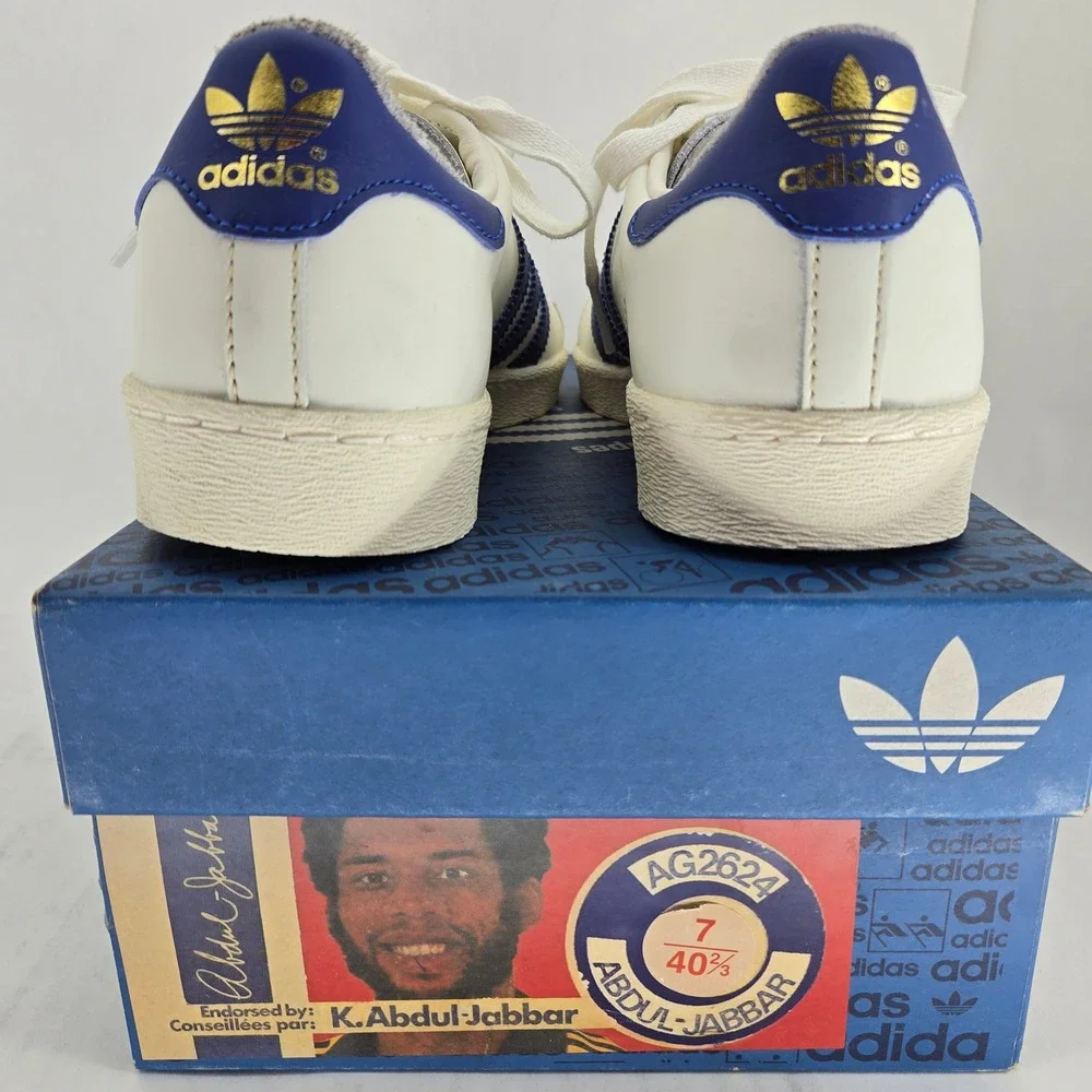 Adidas Jabbar Lo Off White Royal Blue Kareem Abdul-Jabbar Shoes JI0150 Mens 7.5